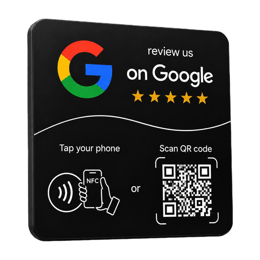 Black Google review card